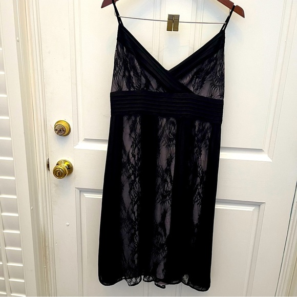 LOFT 8P Black Lace Midi Dress - Picture 3 of 12
